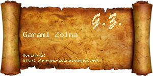 Garami Zolna névjegykártya